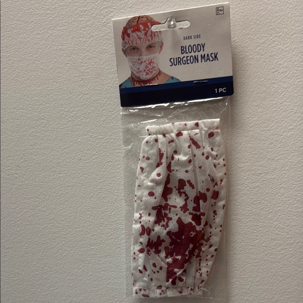 Amscan Bloody Surgeon Halloween Mask  - Red and White Halloween accessory